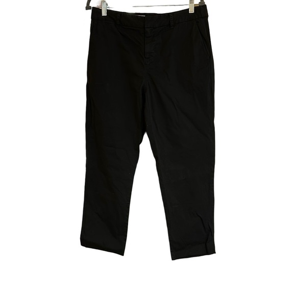 Nili Lotan Cotton Twill Black Ankle Pants Size 10 - Picture 2 of 6